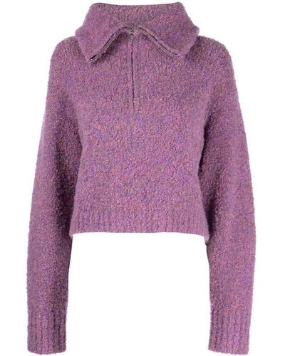 Apparis Jean Spread-collar Sweater - Purple
