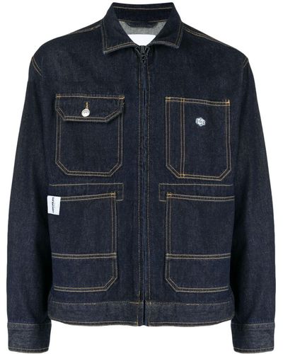 Chocoolate Zip-up Denim Shirt Jacket - Blue