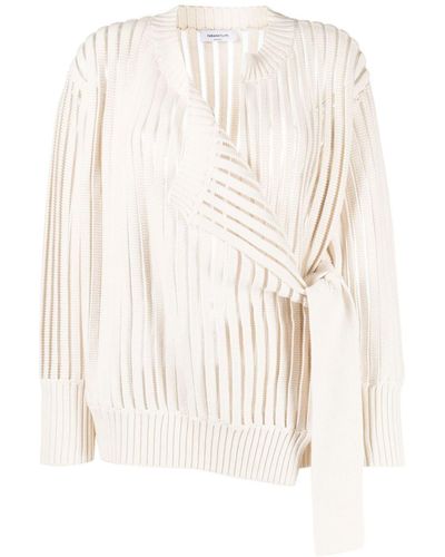Fabiana Filippi Side-tie Rib-knit Sweater - White