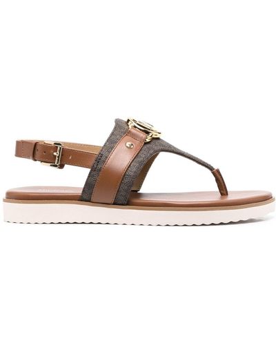 MICHAEL Michael Kors Sandalen Met Logoplakkaat - Bruin