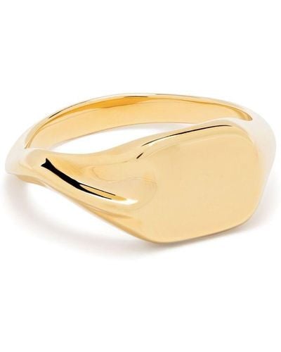 Maria Black Edan Sculpted Signet Ring - Metallic