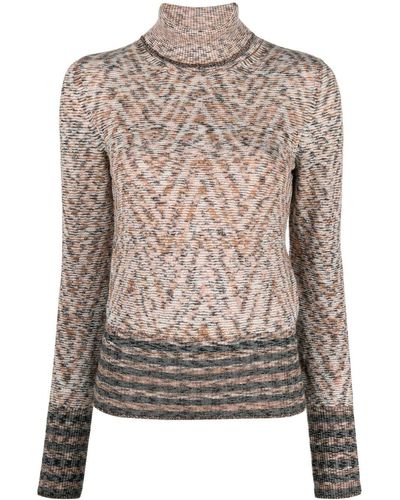 Missoni Zigzag Roll-neck Sweater - Brown