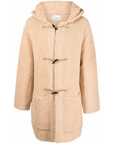 Laneus Hooded Teddy Coat - Natural