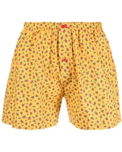 ERL Floral-print Cotton Boxers - Yellow