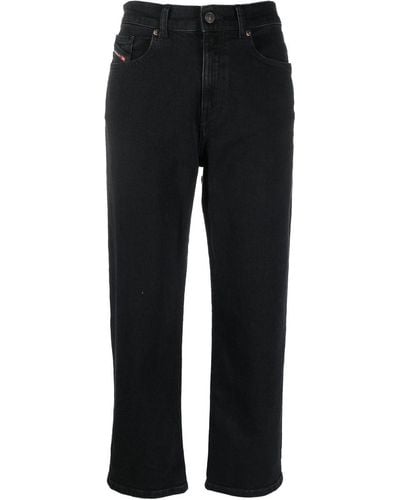 DIESEL Straight-leg Cropped Jeans - Black