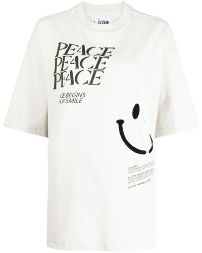 Izzue T-shirt Met Grafische Print - Wit