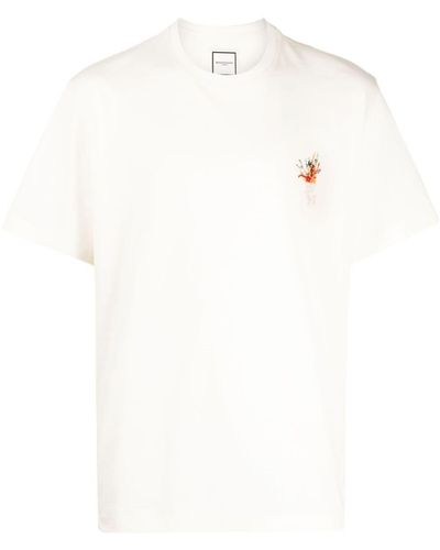 WOOYOUNGMI T-Shirt mit Vulkan-Print - Weiß