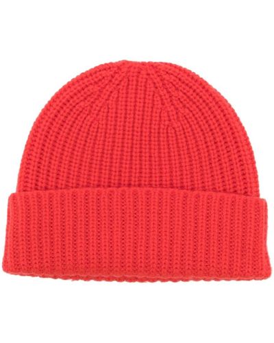 Pringle of Scotland Ribbed-knit Cashmere Beanie - Red