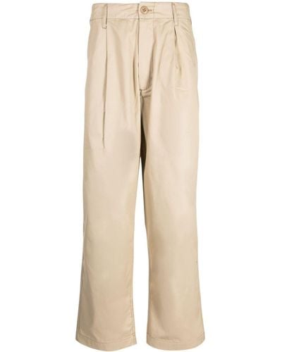 Chocoolate Pintuck Wide-leg Trousers - Natural