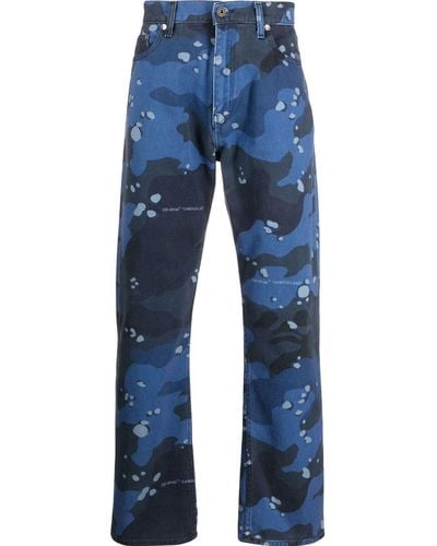 Off-White c/o Virgil Abloh Jeans mit Camouflage-Print - Blau