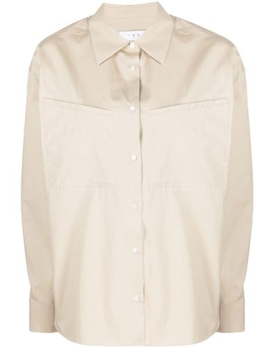 IRO Spread-collar Cotton Shirt - Natural