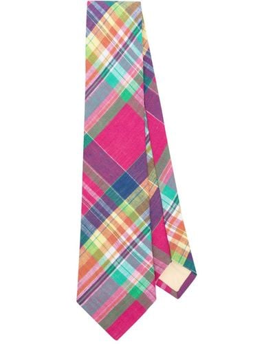 Polo Ralph Lauren Check-pattern Linen Tie - Pink