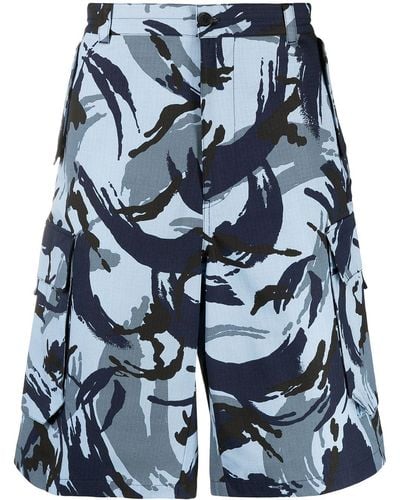 KENZO Cargo-Shorts mit Tropic Camo-Print - Blau