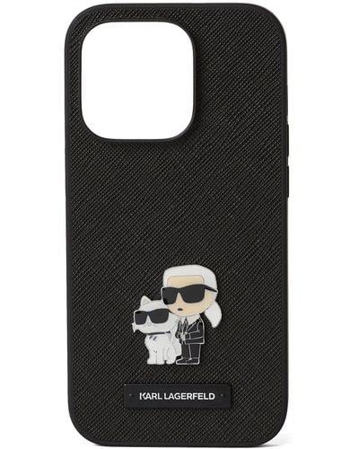 Karl Lagerfeld Coque d'iPhone 14 Pro Karl&CHOUPETTE - Noir