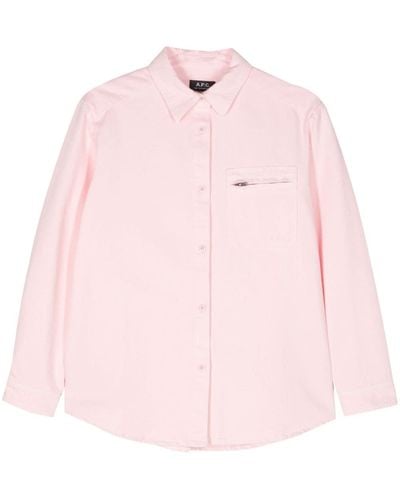 A.P.C. Klassisches Jeanshemd - Pink