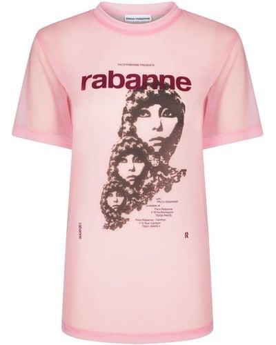 Rabanne T-Shirt im Jersey-Look - Pink