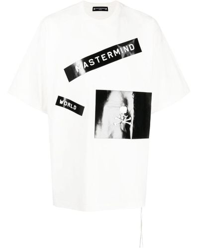 MASTERMIND WORLD Katoenen T-shirt Met Logoprint - Wit