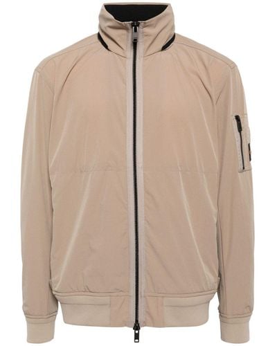 BOSS Logo-patch Hooded Jacket - Natural