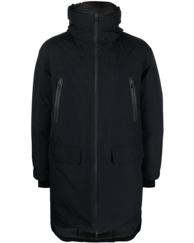 Herno Logo-print Zip-up Hooded Down Coat - Blue