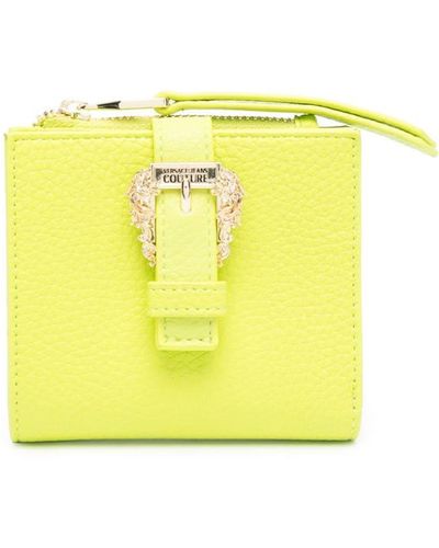 Versace Jeans Couture Buckle Leather Wallet - Yellow