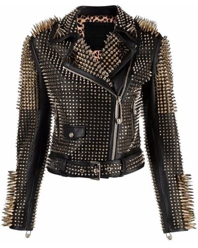 Philipp Plein Leather jackets for Women | Online Sale up to 64% off | Lyst