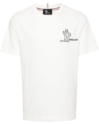 3 MONCLER GRENOBLE T-shirt en coton à logo imprimé - Blanc