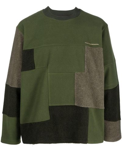 White Mountaineering Sweatshirt im Patchwork-Look - Grün