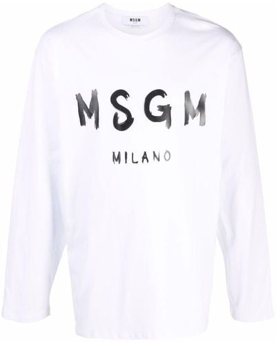 MSGM T-shirt Met Lange Mouwen - Wit
