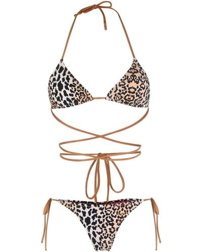 Reina Olga Miami Leopard Print Bikini - Natural
