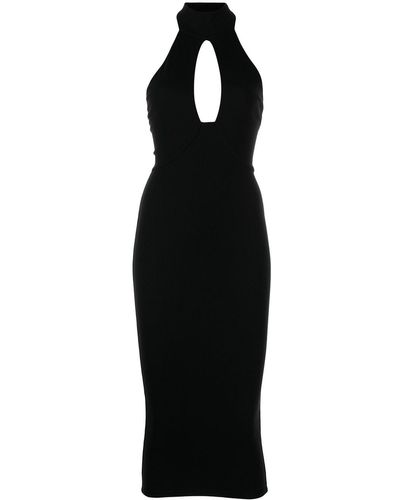 Alix Vestido midi con cuello halter - Negro