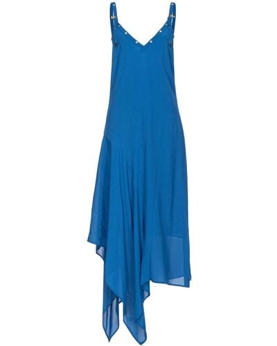 Pinko Vestido asimétrico con apliques - Azul