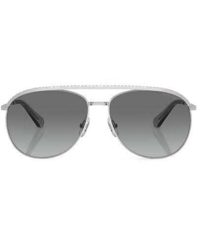 Swarovski Sonnenbrille mit eckigem Gestell - Grau