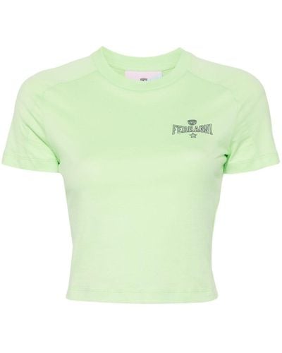 Chiara Ferragni T-shirt en coton à motif Eyelike - Vert