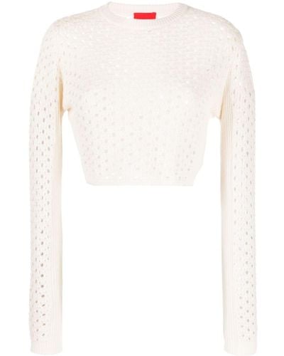 Cashmere In Love Ria Crochet-knit Sweater - White