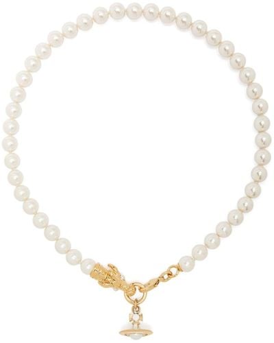Vivienne Westwood Dragon Faux-pearl Pendant Necklace - Natural