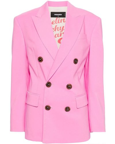 DSquared² Double-breasted Blazer - Pink