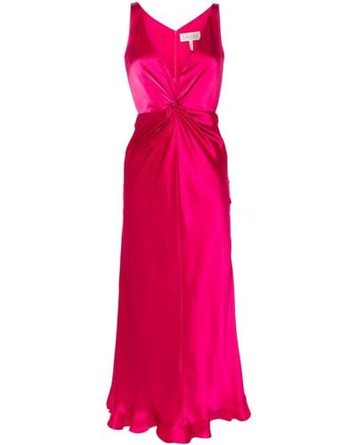 Saloni Fia Twist-detail Silk Gown - Pink