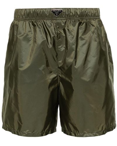 Prada Shorts mit Dreiecks-Logo - Grün