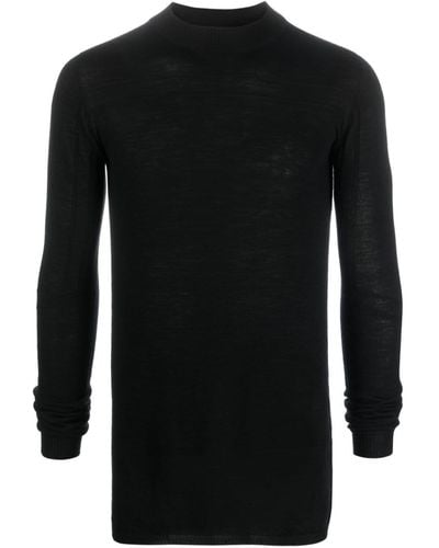 Rick Owens Fine-knit Virgin-wool Sweater - Black