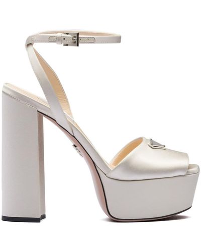 Prada Patent Leather Platform Sandals 115 - White