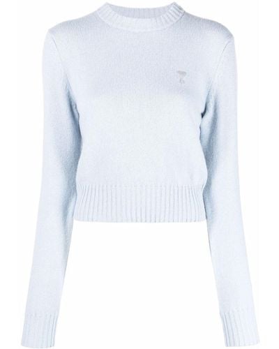Ami Paris Ami De Coeur Cashmere Sweater - Blue