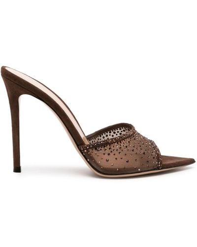 Gianvito Rossi Rania 105mm Suede Sandals - Brown