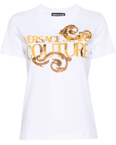 Versace Jeans Couture Katoenen T-shirt Met Logoprint - Wit