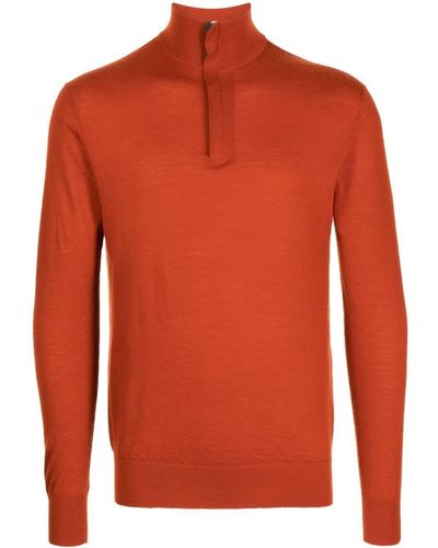 N.Peal Cashmere Pullover mit Stehkragen - Orange