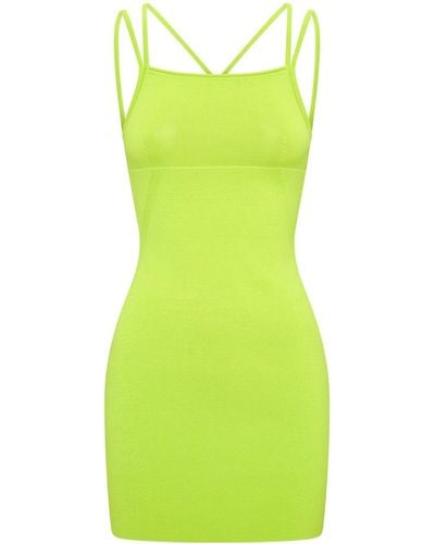 Dion Lee Strappy Fine-knit Minidress - Green