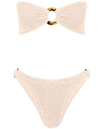 Hunza G Gloria Bandeau Crinkle Bikini - Natural