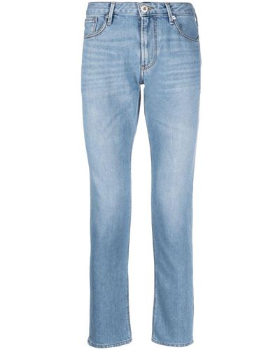 Emporio Armani Slim-fit Faded Jeans - Blue