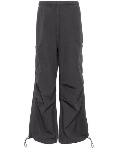 Barrow Panelled Cotton Wide-leg Trousers - Grey