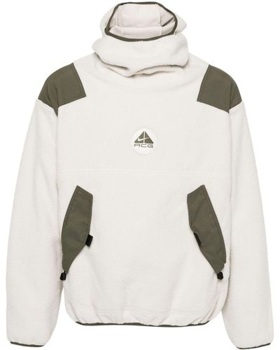 Nike Fleece Hoodie Met Logo-applicatie - Naturel