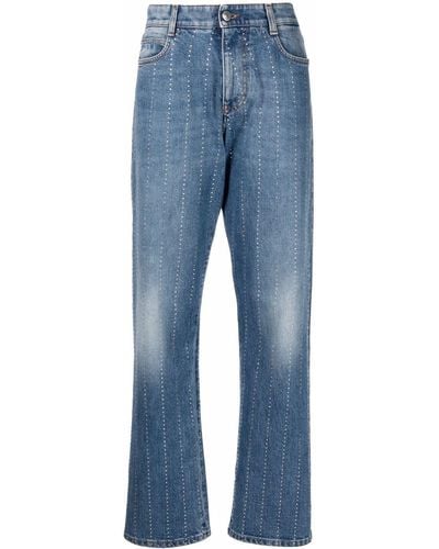 Stella McCartney Rhinestone-embellished Straight-leg Jeans - Blue